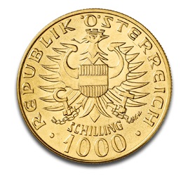 1000 Schilling Babenberger en Or - 12,15 g - Autriche Face