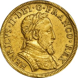 Avers 2 Gold Henri with Gallia - Henry II Piedfort - 1555 - France — pièce en or