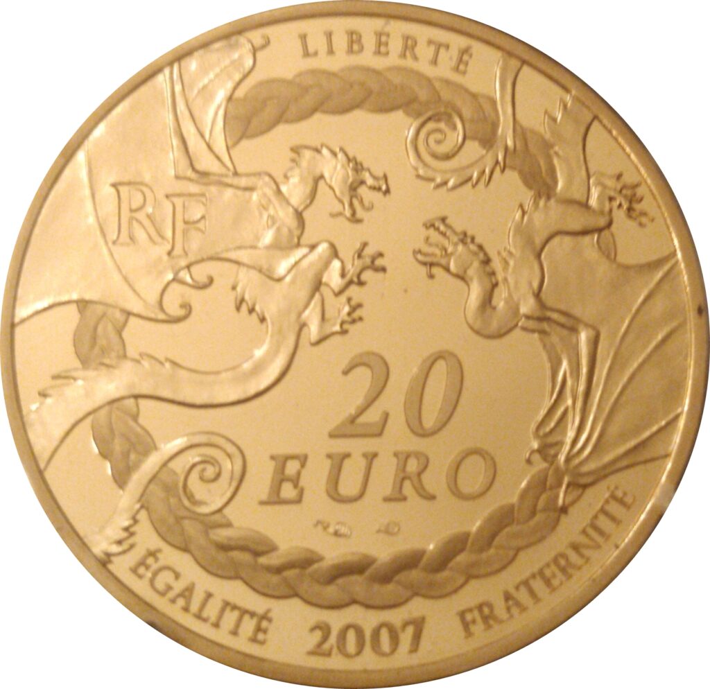 Avers 20 euros Brocéliande or - - France — pièce en or