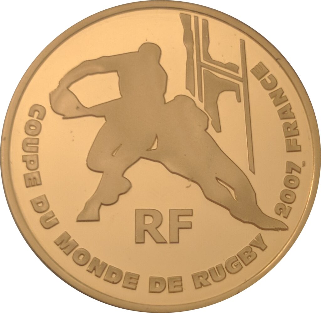 Avers 20 euros Coupe du monde de rugby 2007 - - — pièce en or