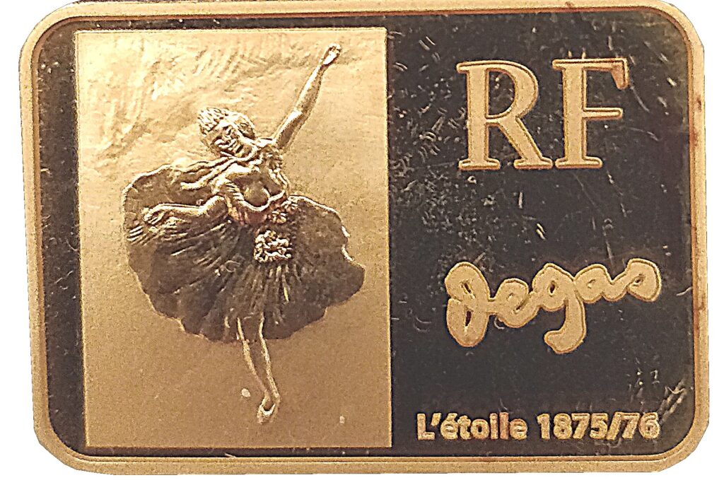Avers 20 euros Edgar Degas - - — pièce en or