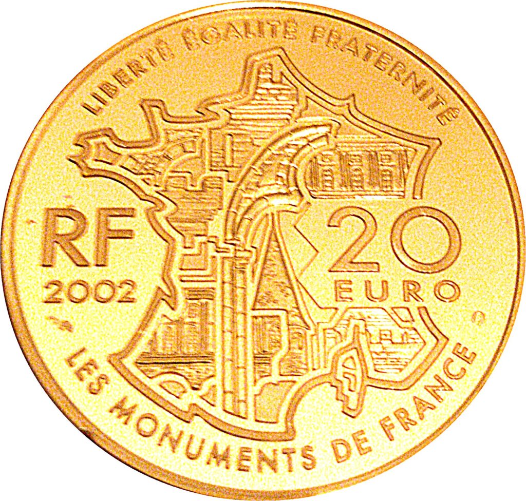Avers 20 euros La butte Montmartre - - — pièce en or