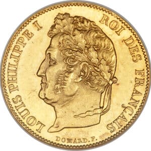 Avers 20 francs Louis-Philippe I Type Domard, tête laurée - - France — pièce en or