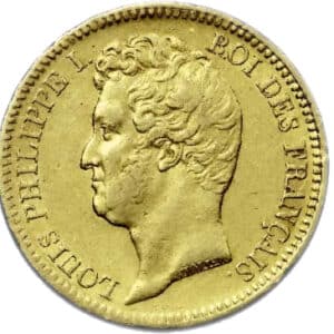 Avers 20 francs Louis Philippe I Type Tiolier, tranche en creux - - France — pièce en or