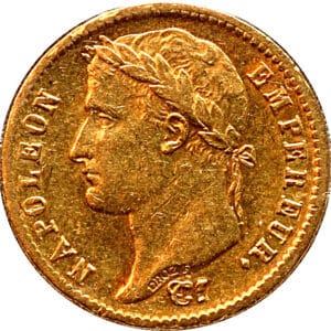 Avers 20 francs Napoléon Tête laurée, empire français - - France — pièce en or