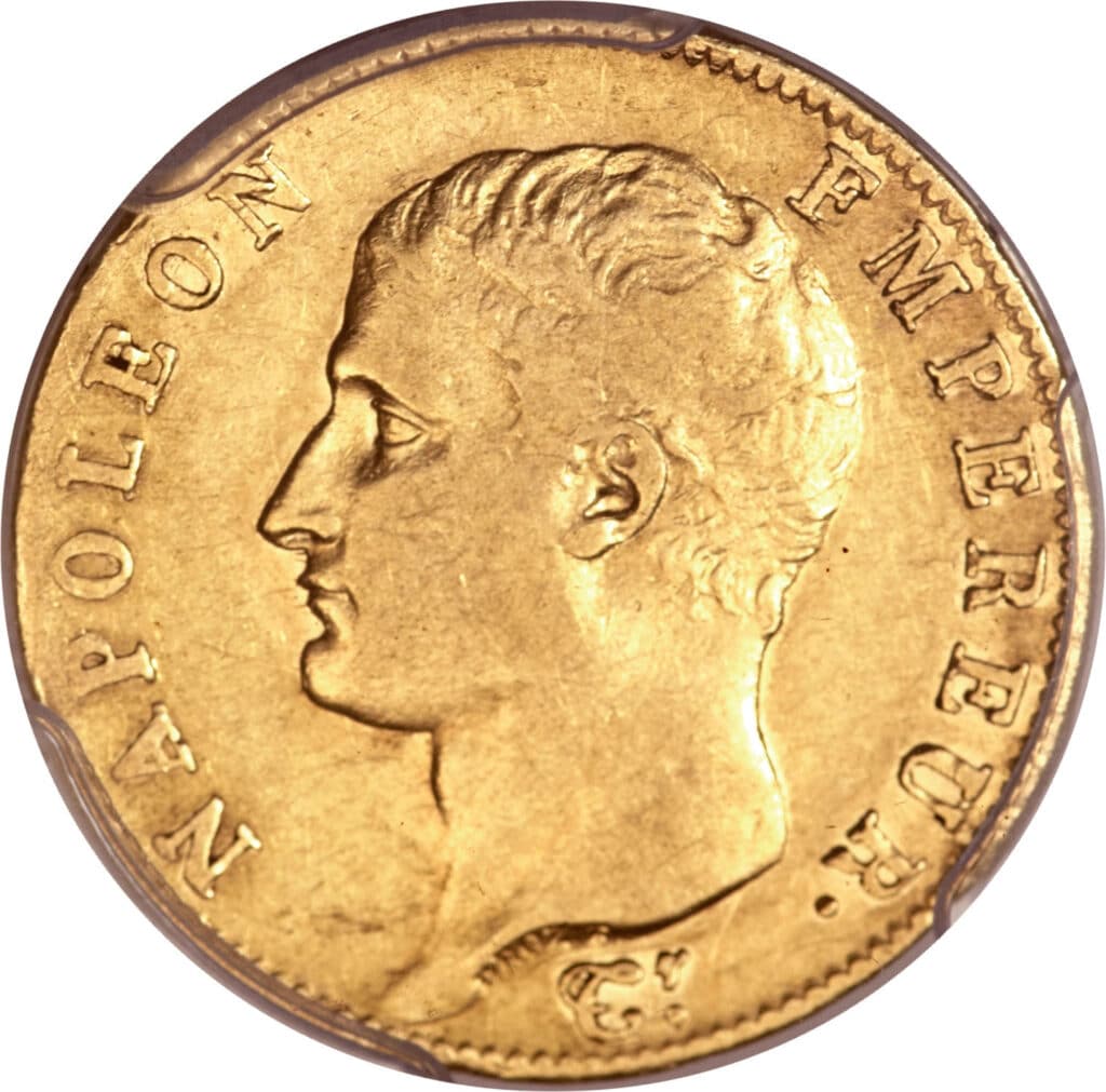 Avers 20 francs Napoléon Tête nue, calendrier révolutionnaire, type définitif - - France — pièce en or