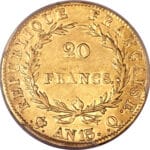 20 francs Napoléon Tête nue, calendrier révolutionnaire, type définitif - - France