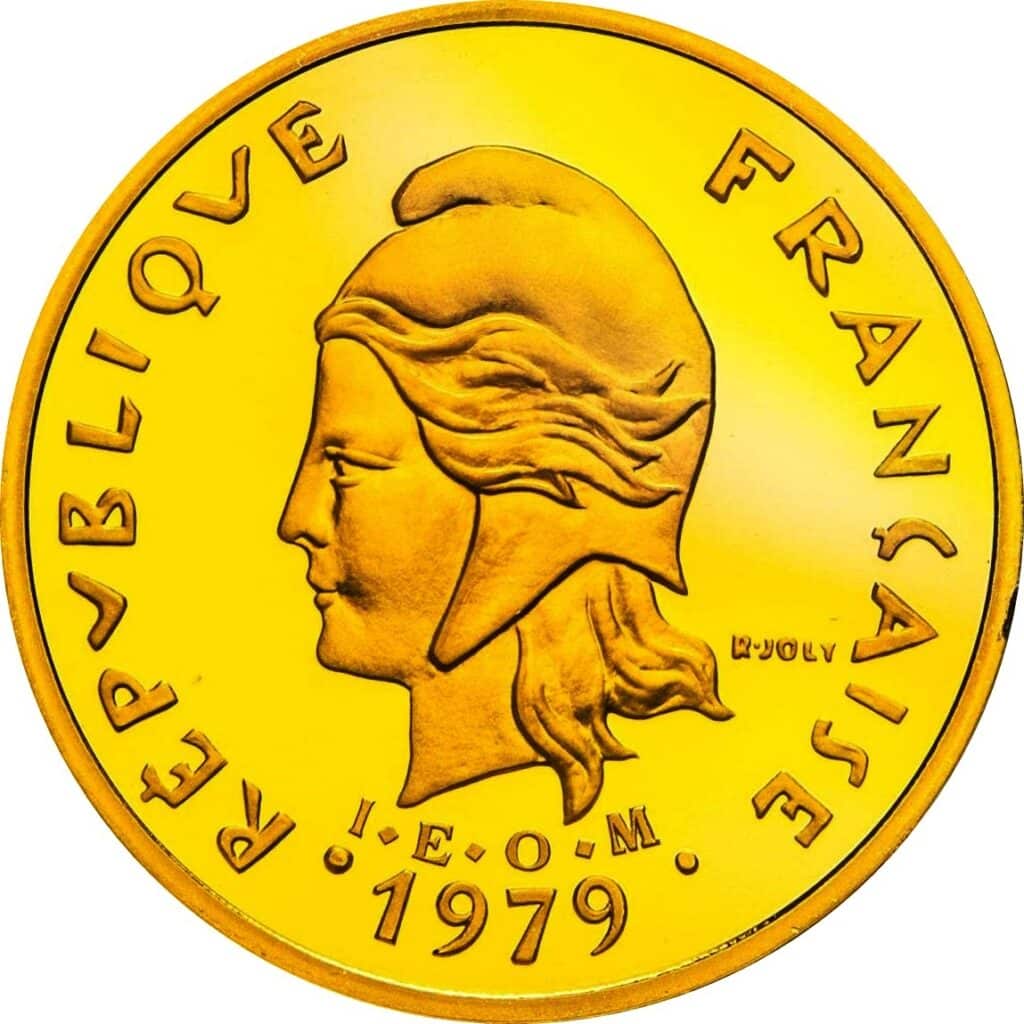 Avers 20 francs Piéfort or IEOM - - Nouvelle-Calédonie
 (France d'outre-mer) — pièce en or