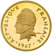 Avers 20 francs Piéfort or - - Polynésie française ›
 Polynésie française (1957-présent) — pièce en or