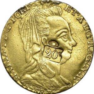 Avers 20 livres monnaie contremarquée - - Guadeloupe
 (France d'outre-mer) — pièce en or