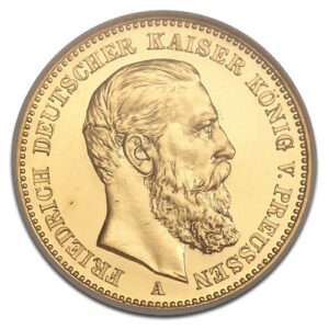 20 Mark Kaiser Friedrich III Prusse en Or - 7,16 g - Allemagne Face