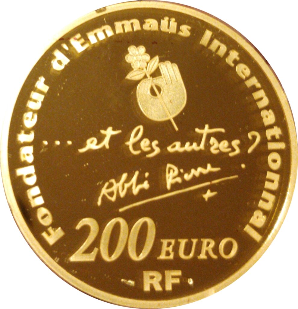 Avers 200 euros Abbé Pierre - - France — pièce en or