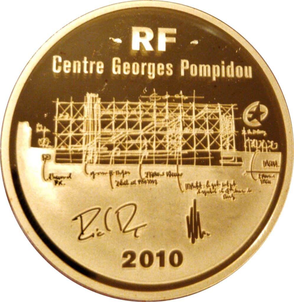 Avers 200 euros Centre Pompidou - - France — pièce en or