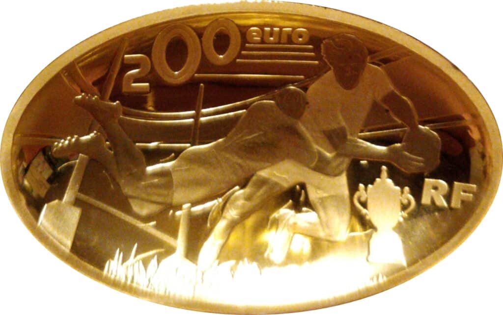 Avers 200 euros Coupe du monde de rugby à XV - 2015 - France — pièce en or