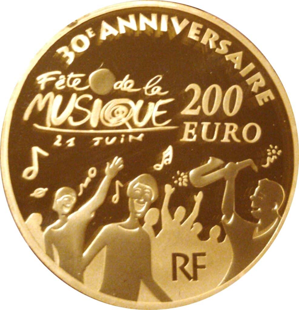 Avers 200 euros Fête de la Musique - - France — pièce en or