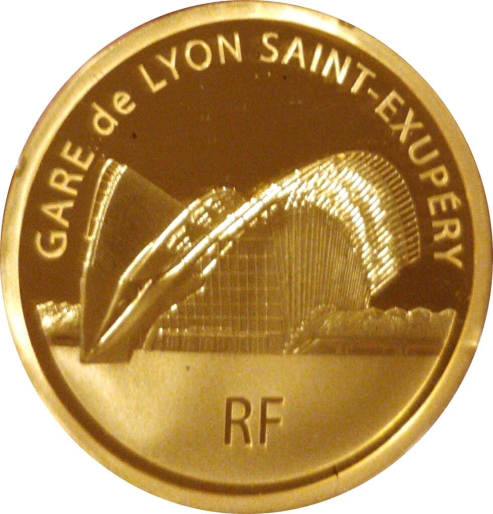 Avers 200 euros Gare de Lyon Saint-Exupéry - - — pièce en or