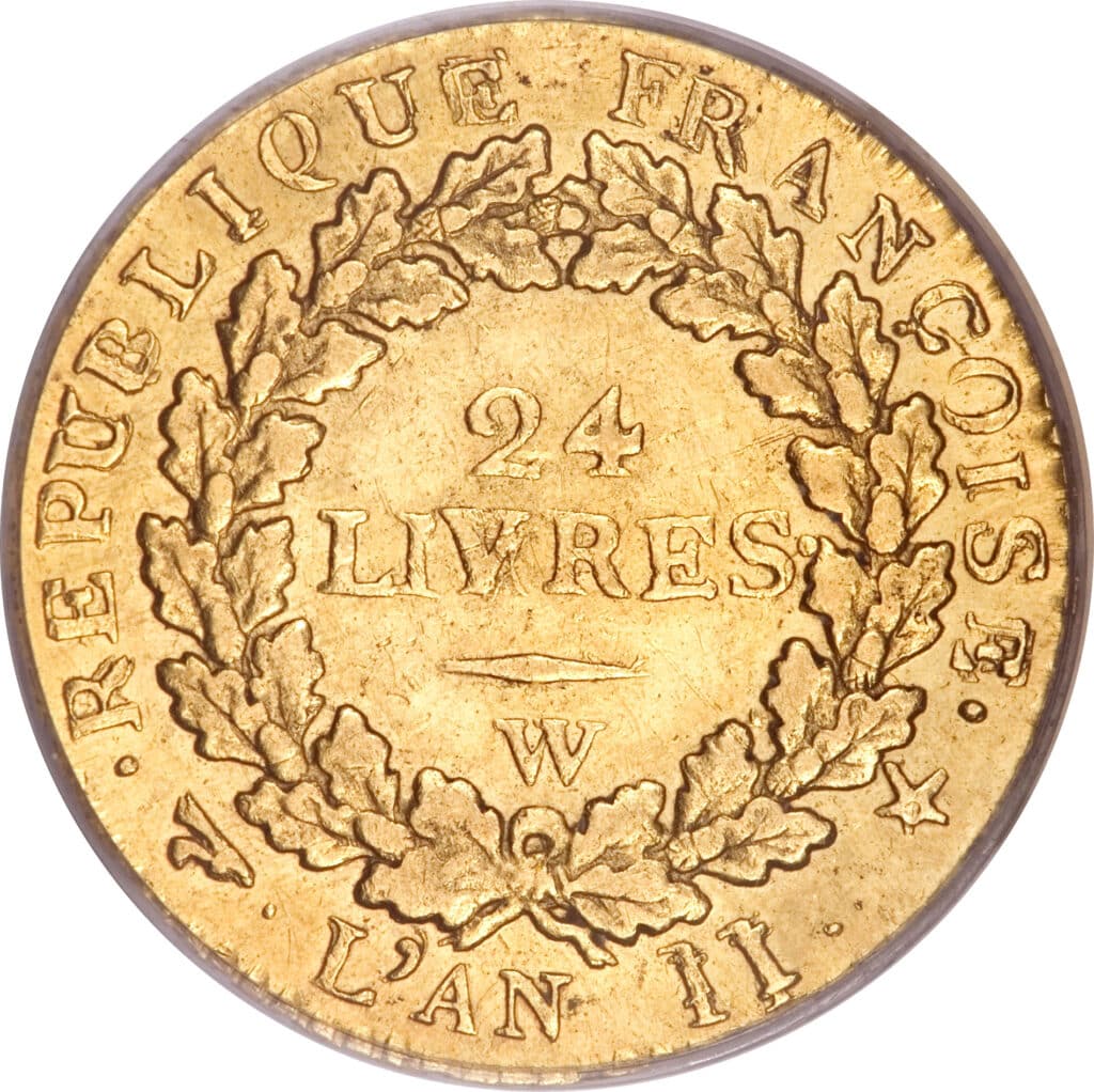 Avers 24 livres la convention - - France — pièce en or