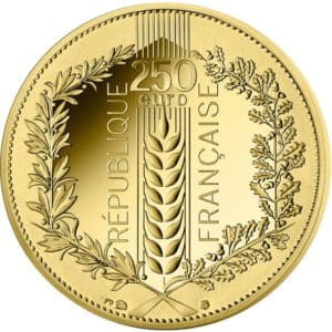 Avers 250 euros Le Chêne - - — pièce en or