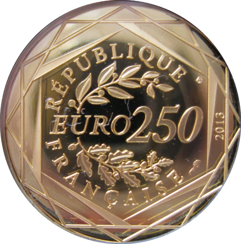 Avers 250 euros Paix - - — pièce en or