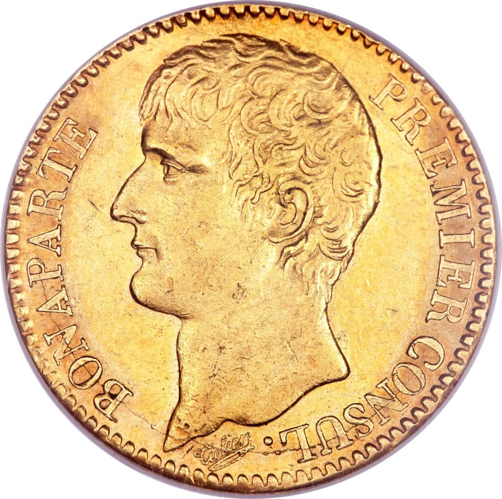Avers 40 francs Bonaparte - - France — pièce en or