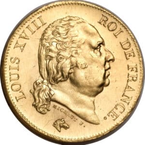 Avers 40 francs Louis XVIII - - France — pièce en or