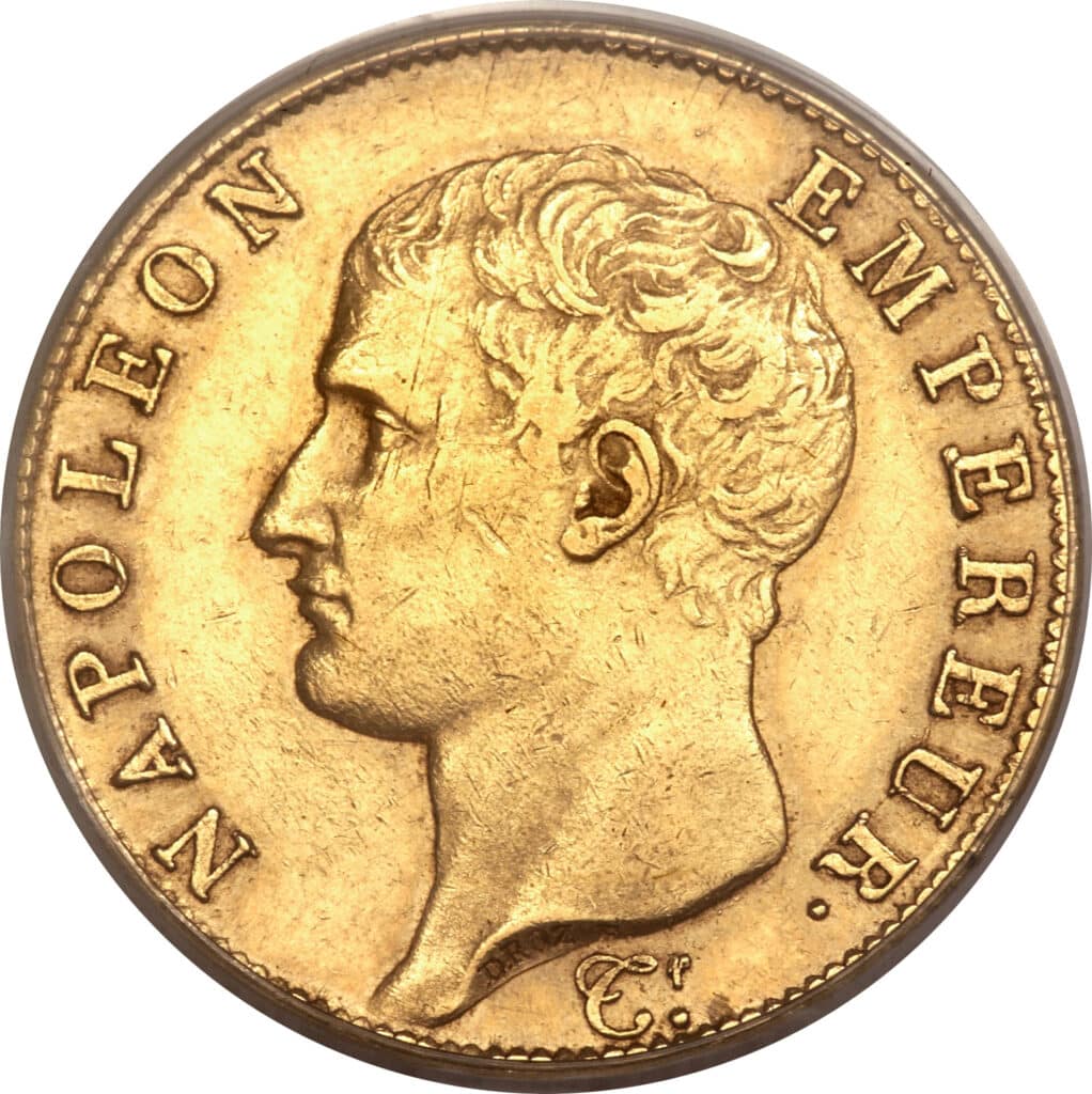 Avers 40 francs Napoléon Tête nue, calendrier révolutionnaire - - France — pièce en or