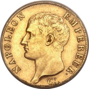 Avers 40 francs Napoléon Tête nue, calendrier révolutionnaire - - France — pièce en or