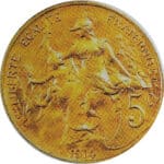 5 centimes Daniel-Dupuis Epreuve en or - 1914 - France