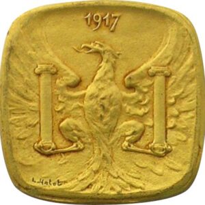 Avers 5 centimes - ville de Besançon [25] essai en laiton doré - 1917 - Commune de Besançon
 (Département du Doubs) — pièce en or