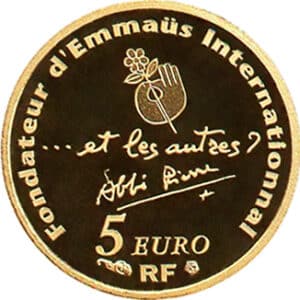 Avers 5 euros Abbé Pierre - - France — pièce en or