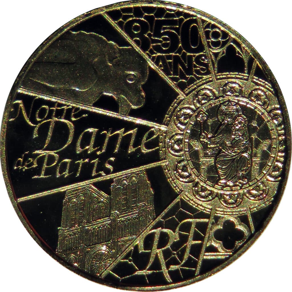 Avers 5 euros Cathédrale Notre-Dame de Paris - - France — pièce en or