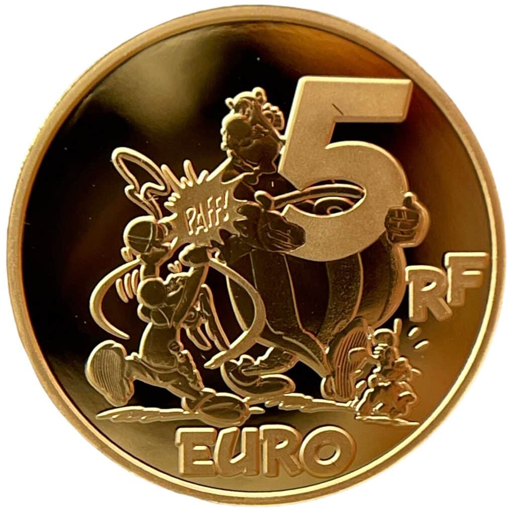 Avers 5 euros Idéfix - - — pièce en or