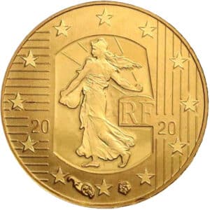 Avers 5 euros Le nouveau franc - 2020 - France — pièce en or