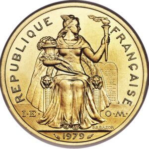 Avers 5 francs IEOM, piéfort or - - Polynésie française ›
 Polynésie française (1957-présent) — pièce en or