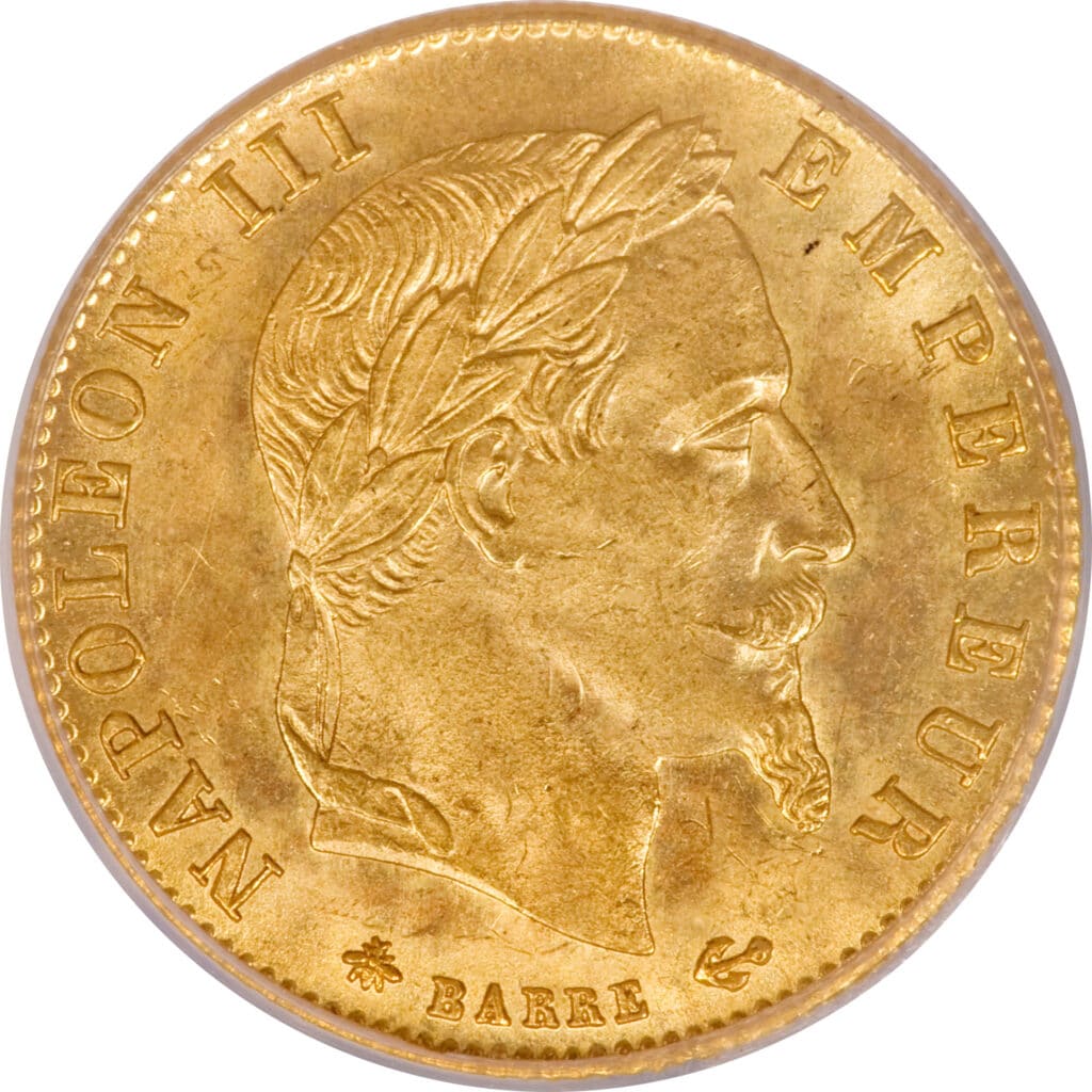 Avers 5 francs Napoléon III Tête laurée - - France — pièce en or