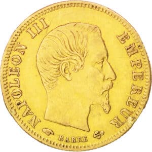 Avers 5 francs Or Napoléon III Tête nue, grand module - - France — pièce en or