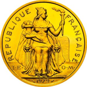 Avers 5 francs Piéfort or - - Nouvelle-Calédonie
 (France d'outre-mer) — pièce en or