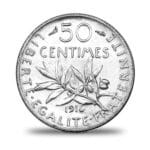 Revers de la pièce : 50 Centimes Semeuse 1897 - 1920