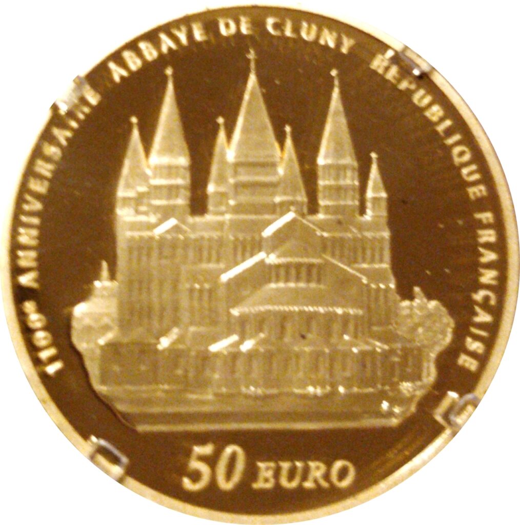 Avers 50 euros Abbaye de Cluny - - France — pièce en or