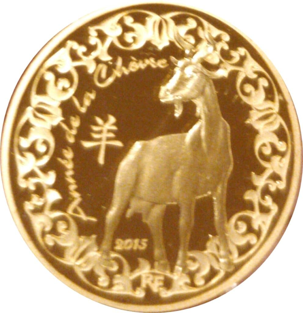 Avers 50 euros Année de la chèvre - 2015 - France — pièce en or