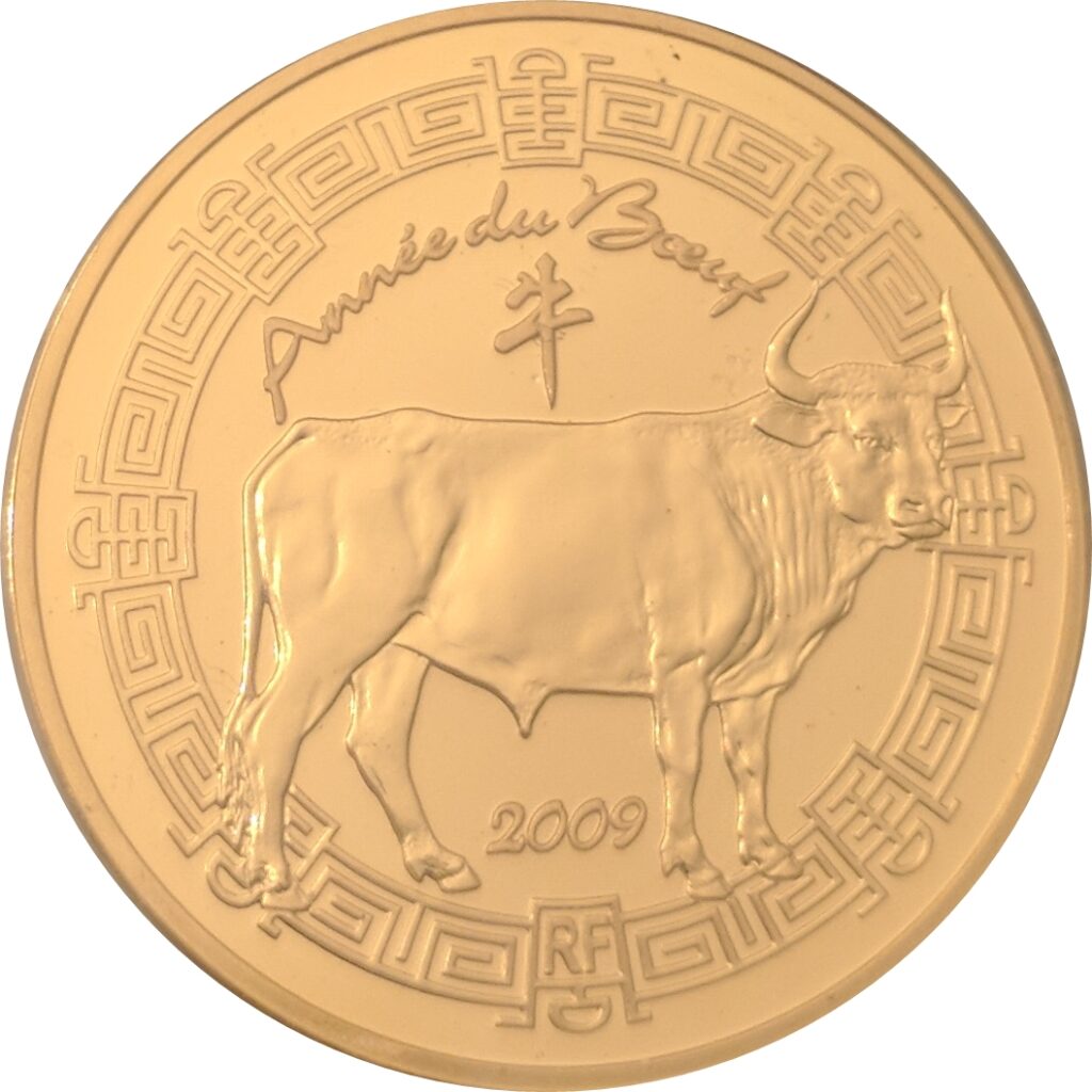 Avers 50 euros Année du Bœuf - - — pièce en or