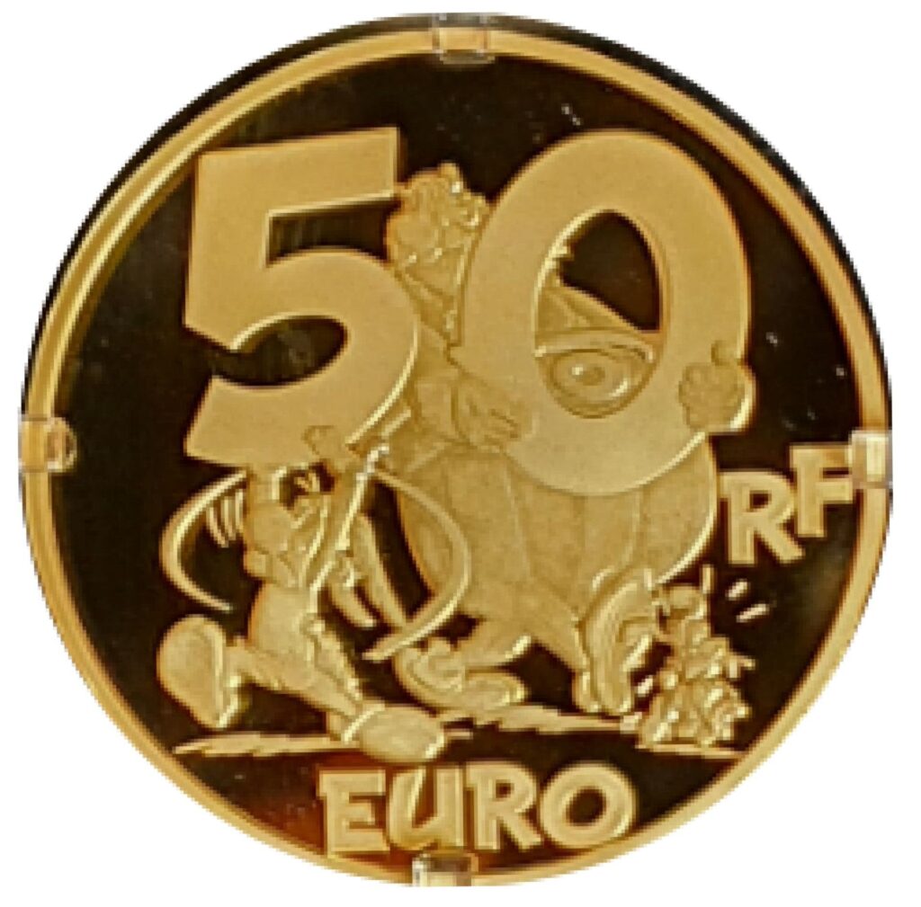 Avers 50 euros Astérix or - - — pièce en or