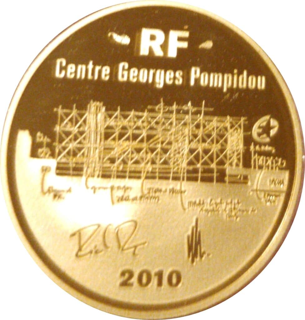 Avers 50 euros Centre Pompidou or - - France — pièce en or