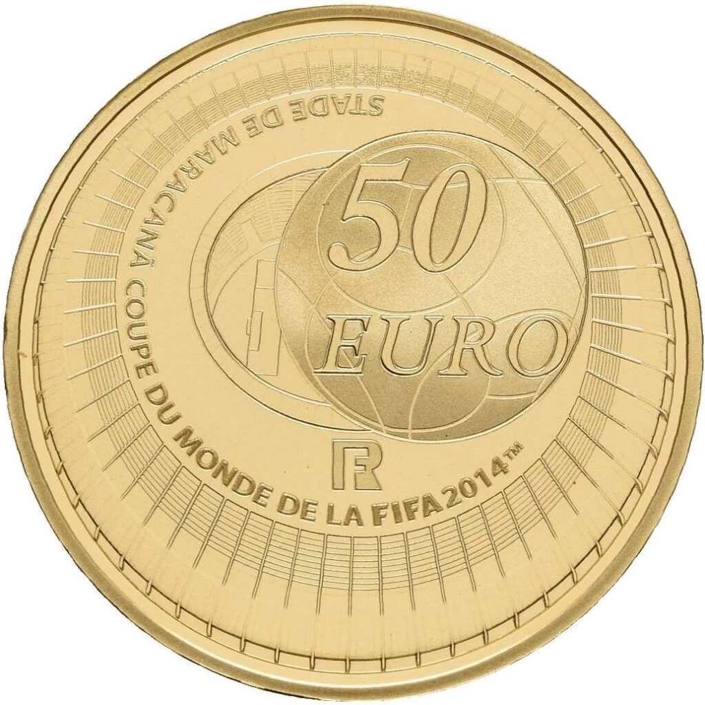Avers 50 euros Coupe du Monde FIFA 2014 - - France — pièce en or