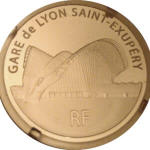 Avers 50 euros Gare de Lyon Saint-Exupéry or - - — pièce en or