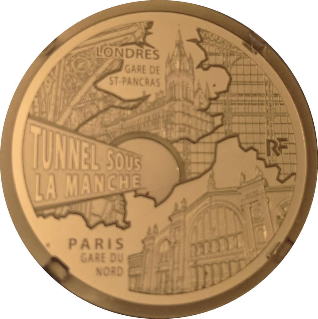 Avers 50 euros Gares du Nord et de Saint-Pancras - - France — pièce en or