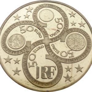 Avers 50 euros Introduction de l'euro 1 an, or - - France — pièce en or