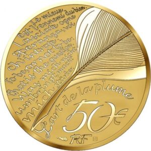 Avers 50 euros Jean de La Fontaine - - — pièce en or