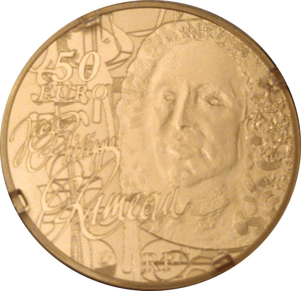 Avers 50 euros Jean-Philippe Rameau - - France — pièce en or