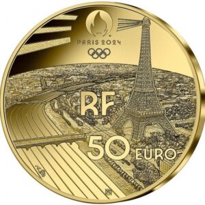 Avers 50 euros JO 2024 Paris Natation - - — pièce en or